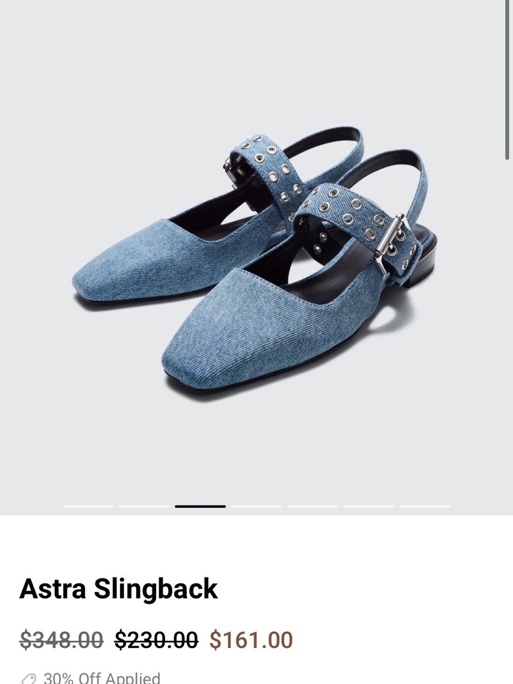 rag & bone Astra Slingback Denim Loafers in Light Blue
